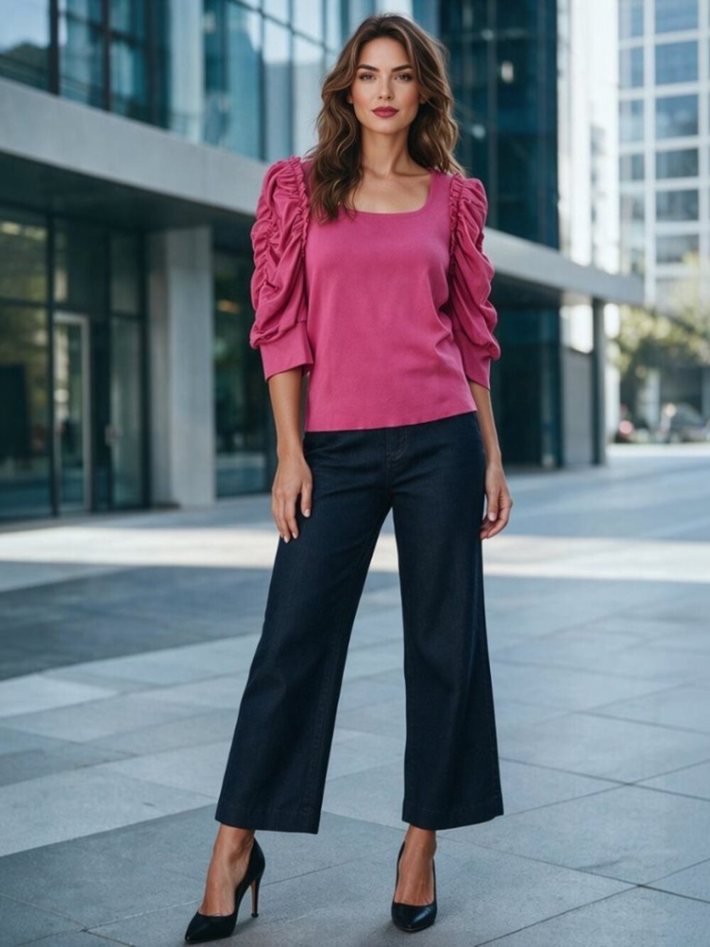 Nanette Lepore Ruffle Sleeve Top in Pink XL